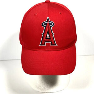 MLB Los Angeles Angels Red Baseball Cap, Small/Medium, Adjustable Snapback Hat